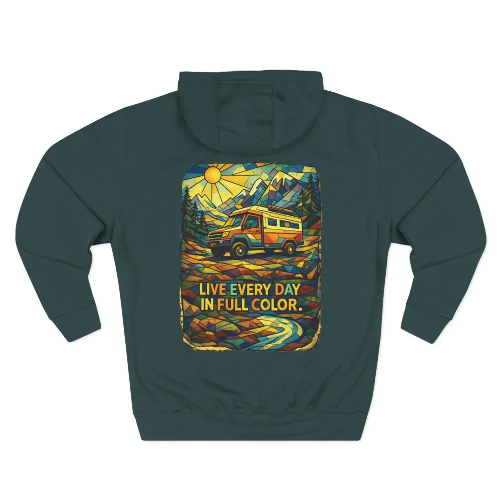 1363900203964948251_2048.jpeg Three-Panel Fleece Hoodie - "Live Life Every Day In Full Color" Design Cubic-Line