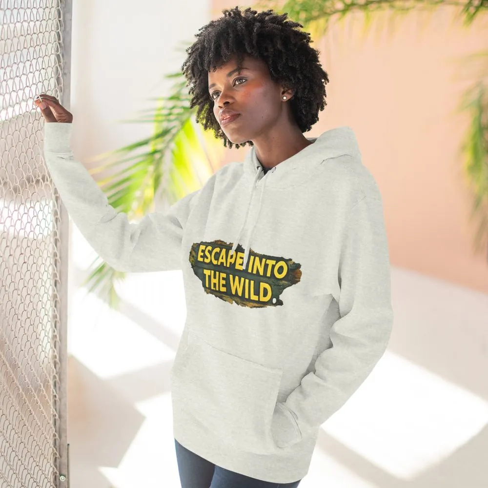 13671274235838304852_2048.jpeg Three-Panel Fleece Hoodie - "Escape Into The Wild" Design Cubic-Line