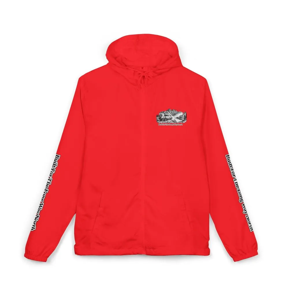 13690845339568543028_2048.jpeg Unisex Full-Zip Windbreaker Jacket — "Built For The Long Way North" (Design "Minimal-Line")
