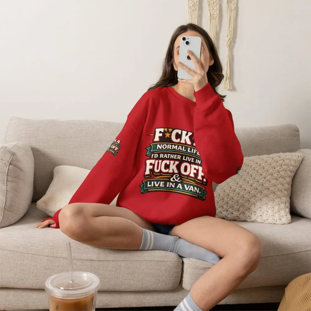 13722120454756522553_2048.jpeg Unisex Heavy Blend™ Crewneck Sweatshirt — "Fuck A Normal Life" Design F**K-Line