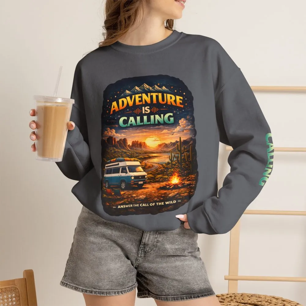 13740886181241165185_2048.jpeg Unisex Heavy Blend™ Crewneck Sweatshirt — "Adventure Is Calling" Design Scenic-Line