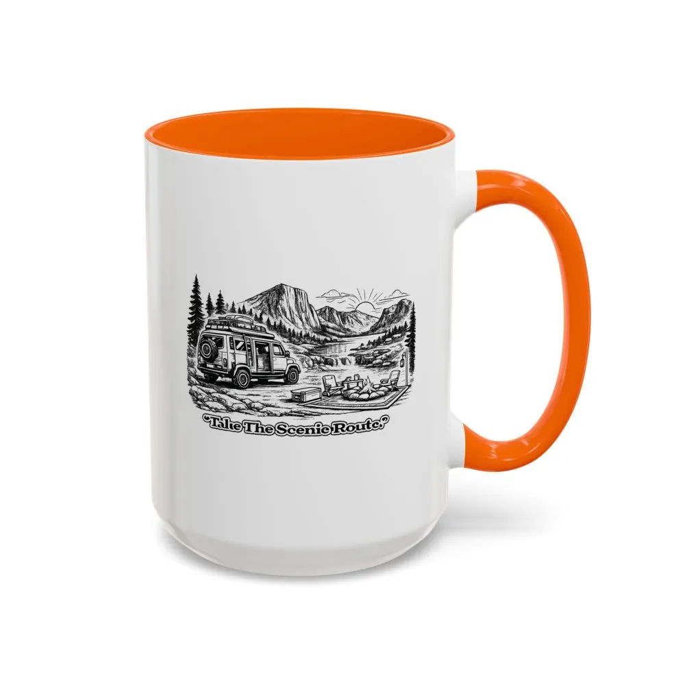 13745035290549127752_2048.jpeg Accent Coffee Mug (11, 15oz) — "Take The Scenic Route" Design Minimal-Line