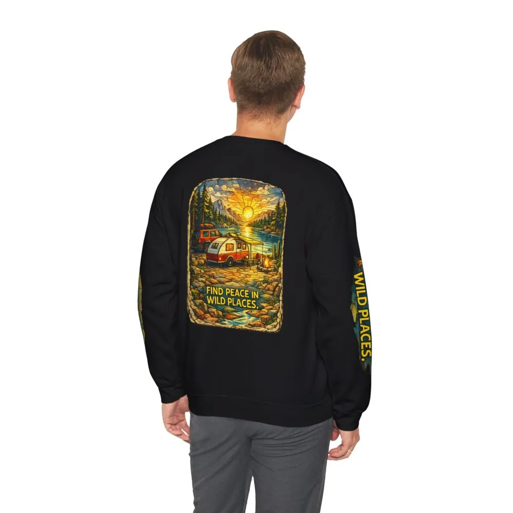 13748301929273070840_2048.jpeg Unisex Heavy Blend™ Crewneck Sweatshirt — "Find Peace In Wild Places" Design Cubic-Line