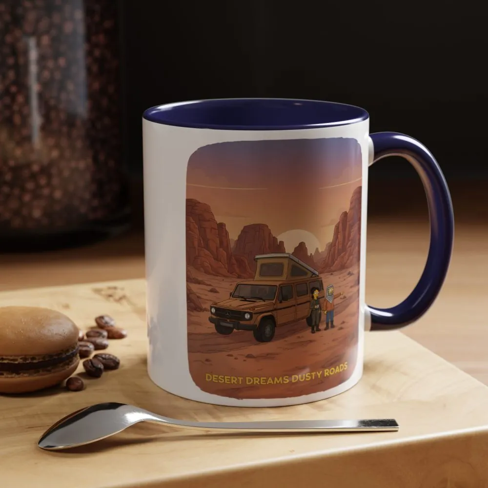 Accent Coffee Mug (11, 15oz) — "Desert Dreams Dusty Roads" Design Sitcom-Line