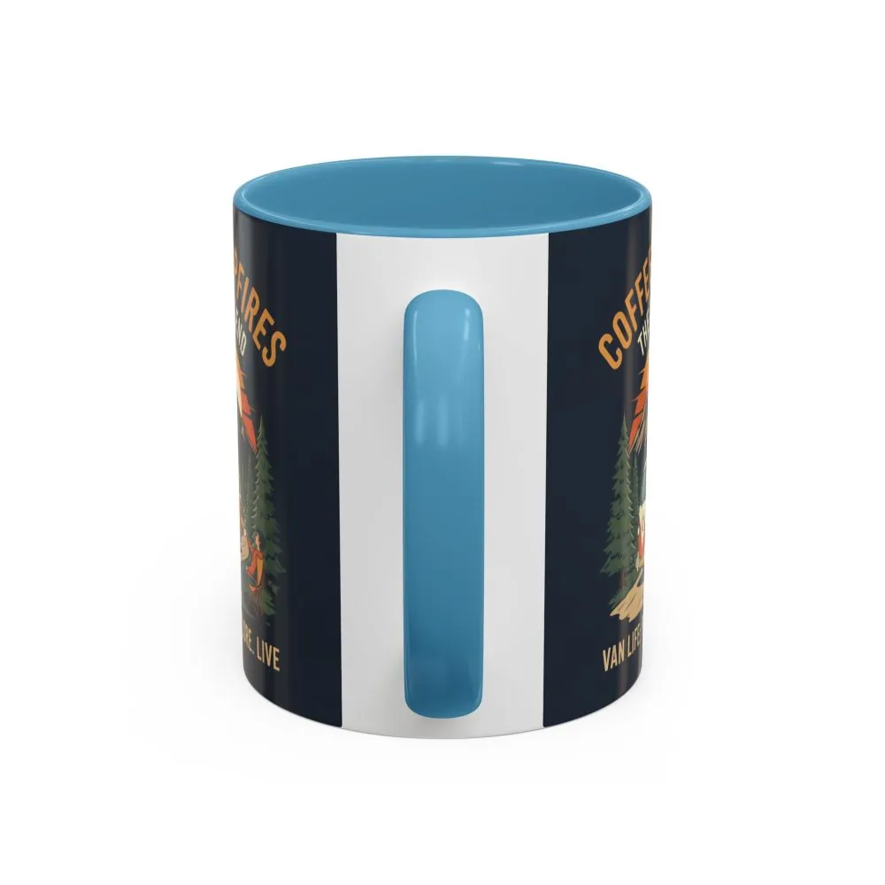 Accent Coffee Mug (11, 15oz) — "Coffee and campfires"