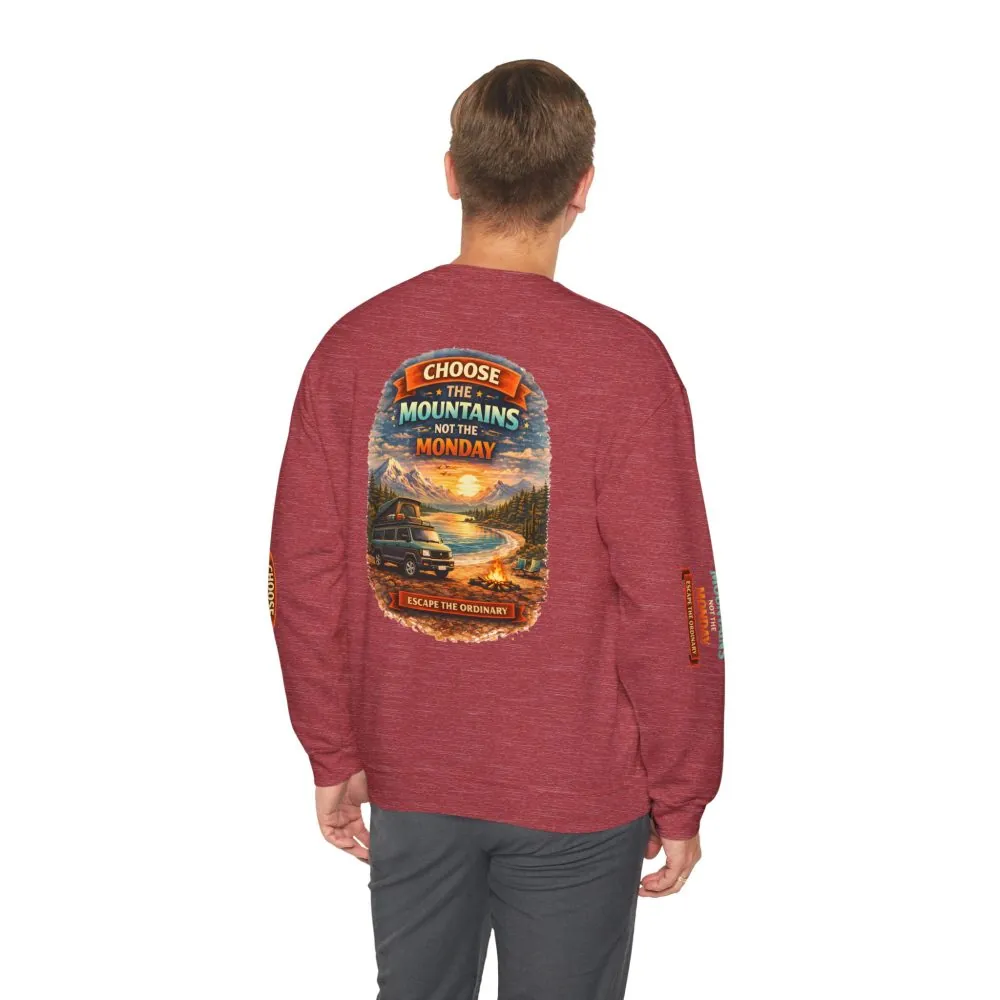 13764099862204420461_2048.jpeg Unisex Heavy Blend™ Crewneck Sweatshirt — "Choose The Mountens" Design Scenic-Line