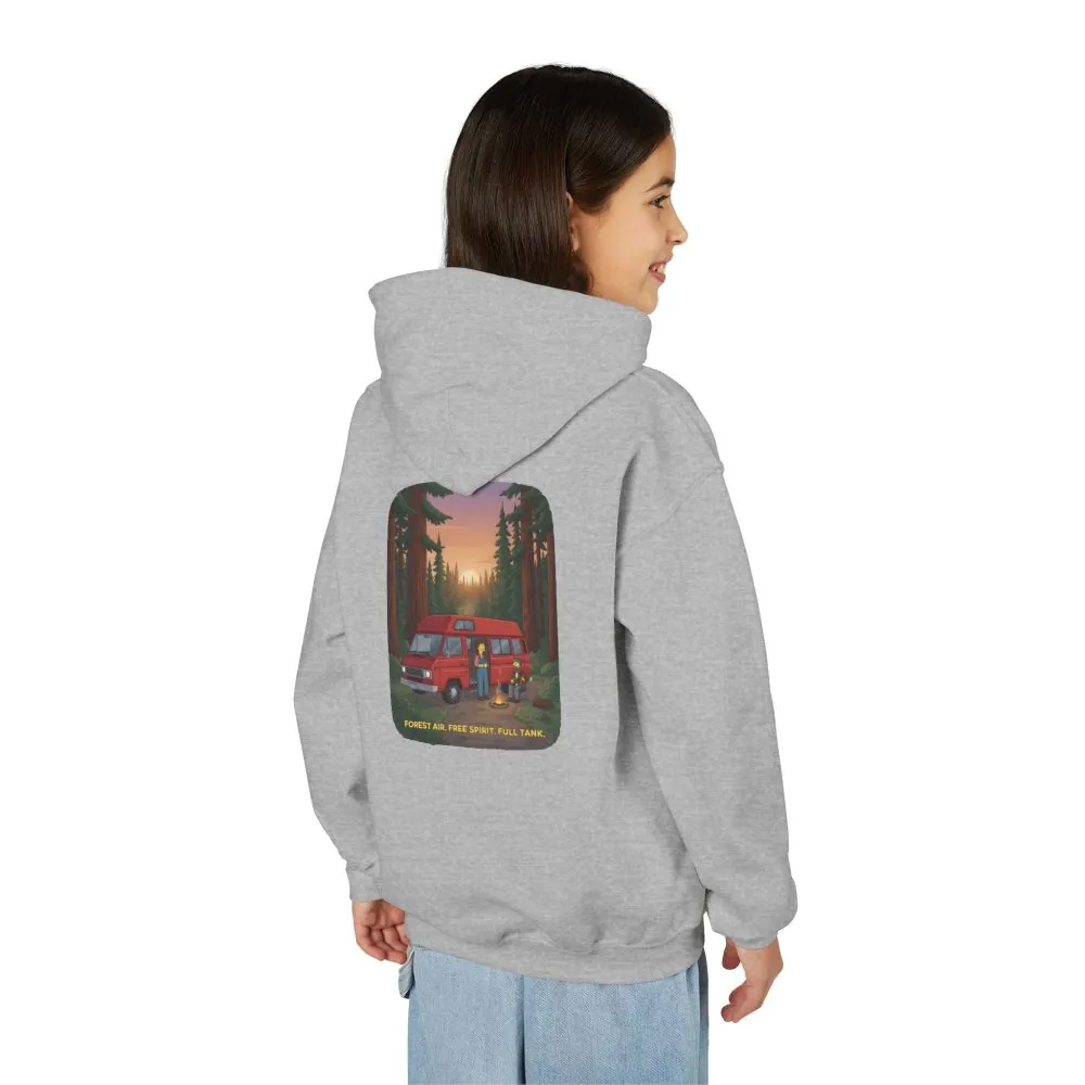 Youth Hoodie(Gildan) – "Forest Air Free Spirit Full Tank" (Design Sitcom-Line)