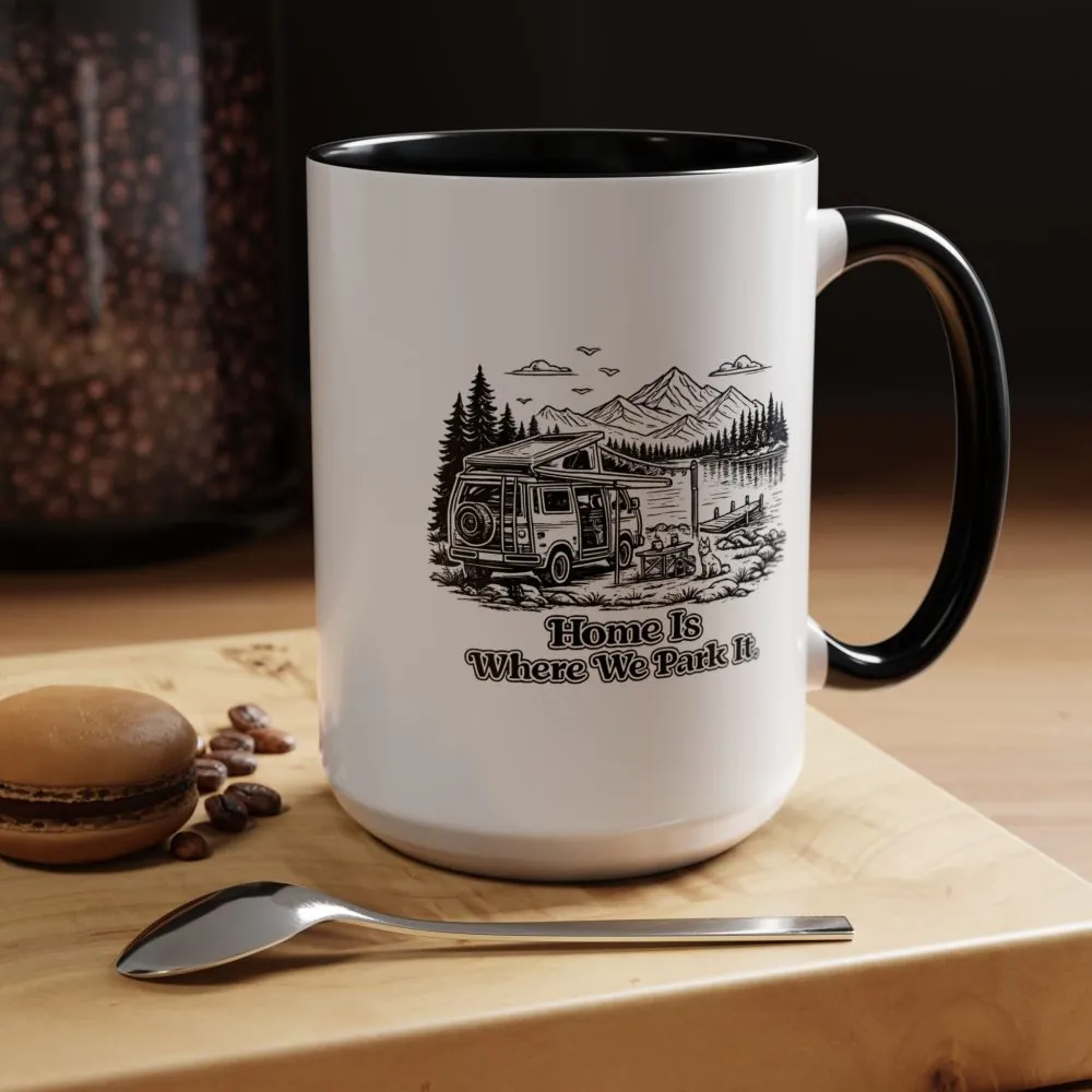 13774436834029629821_2048.jpeg Accent Coffee Mug (11, 15oz) — "Home Is Where You Park It" Design Minimal-Line