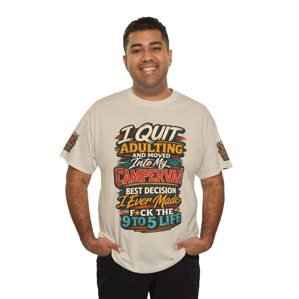 Unisex Heavy Cotton Tee — "I Quit Adulting" Design F**K-Line