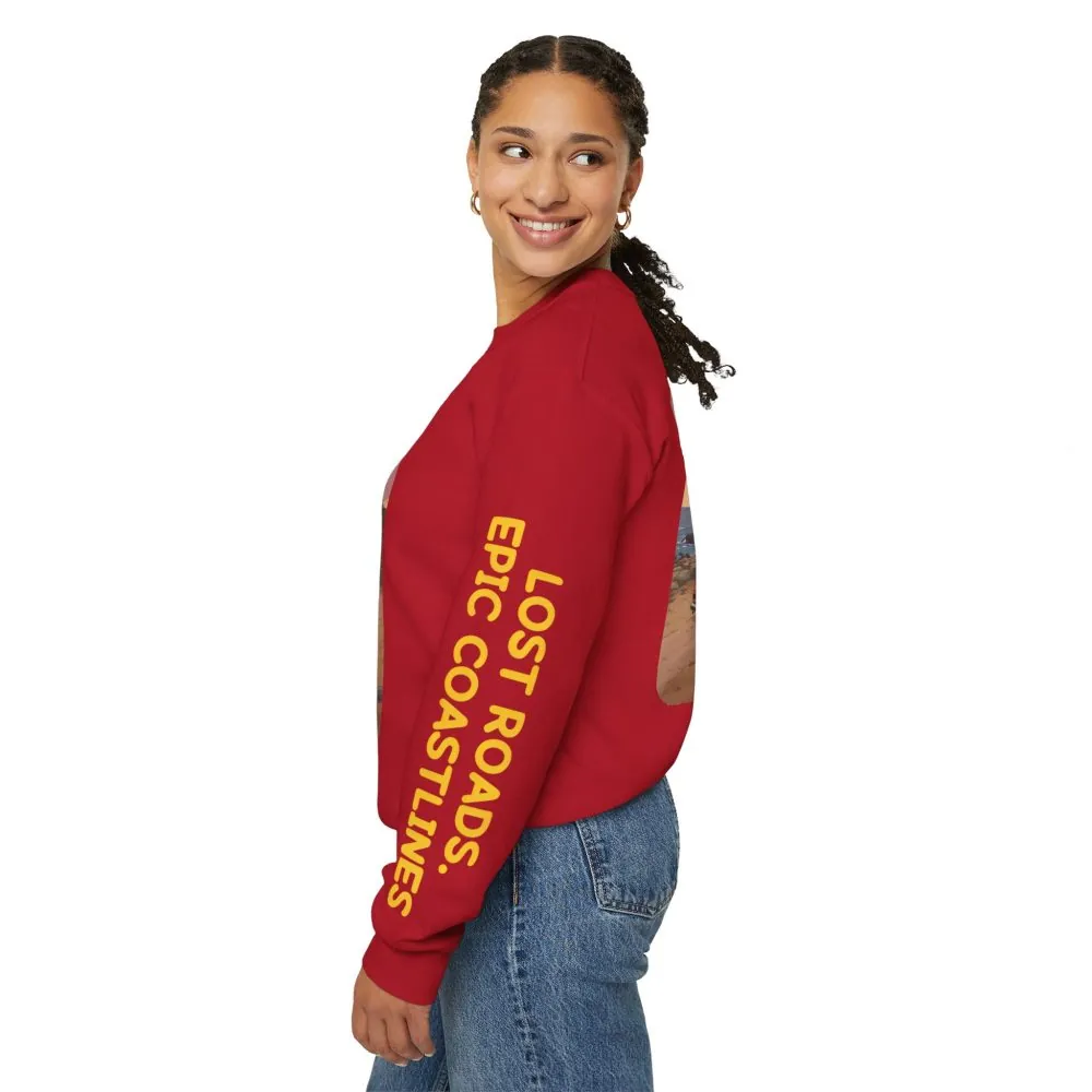 13775460725582047016_2048.jpeg Unisex Heavy Blend™ Crewneck Sweatshirt — "Lost Roads Epic Coastlines" Design Sitcom-Line