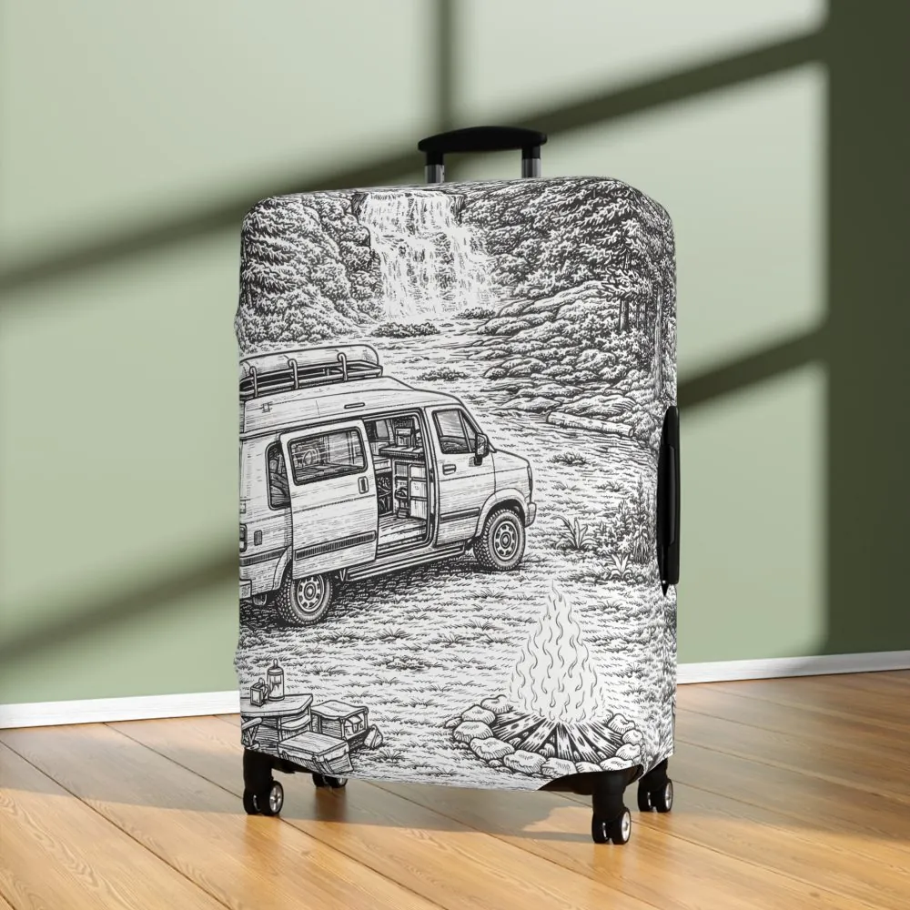 13788055672004206932_2048.jpeg Luggage Cover — Adventure Camper Sketch Travel Suitcase