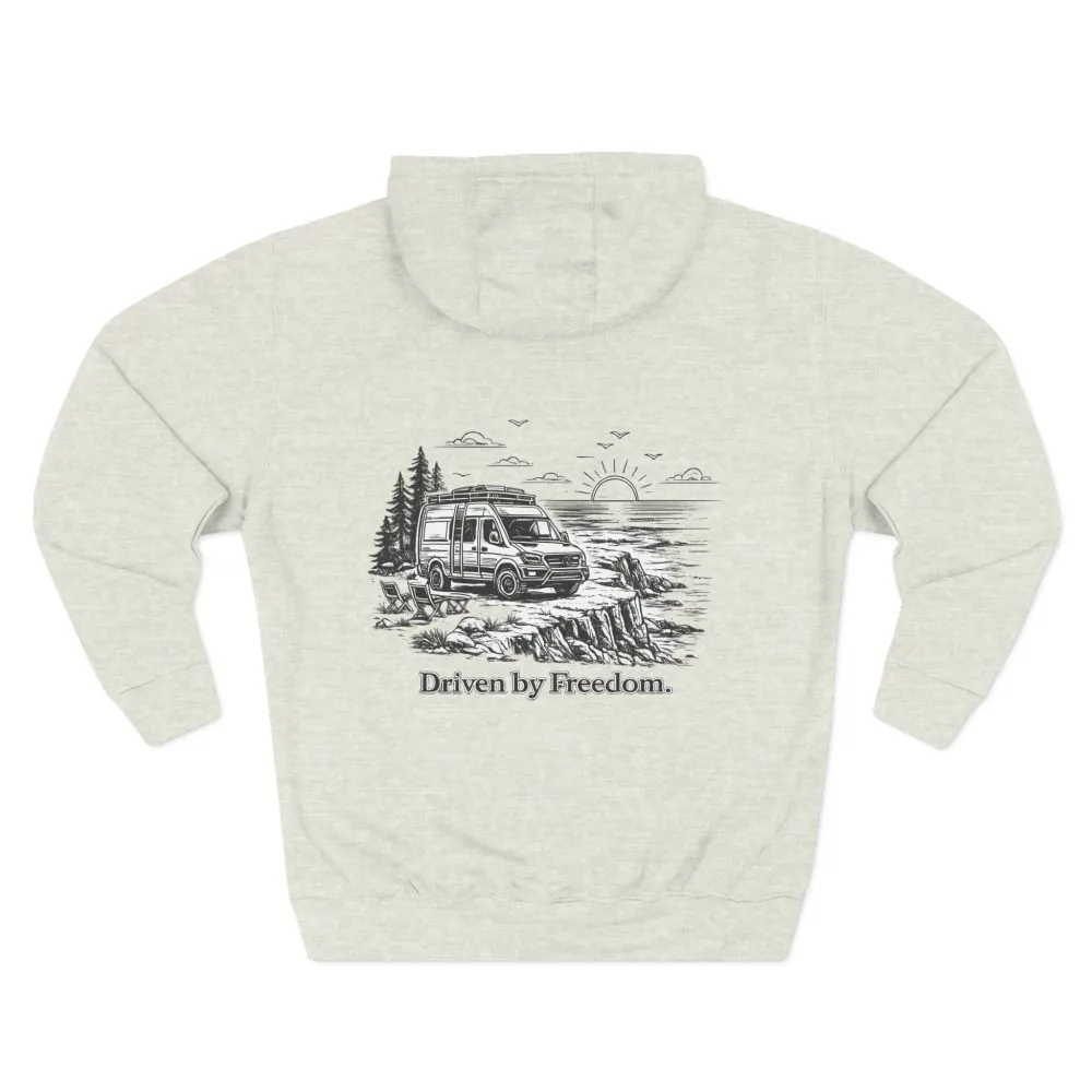 1379733378317928795_2048.jpeg Three-Panel Fleece Hoodie - "Driven By Freedom" Design Minimal-Line