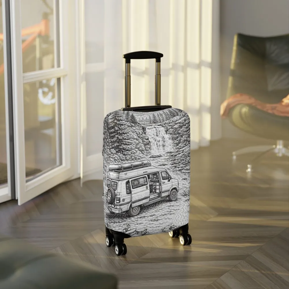 13809909849818152681_2048.jpeg Luggage Cover — Adventure Camper Sketch Travel Suitcase