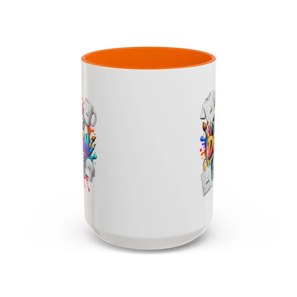 Accent Coffee Mug — Colorful 'Your Design Here' Artist Print (11/15 oz)