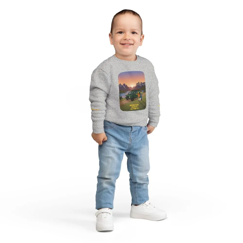 13819502468482258166_2048.jpeg Toddler Sweatshirt - "Adventure Awaits-Go Find It" (Design Sitcom-Line)