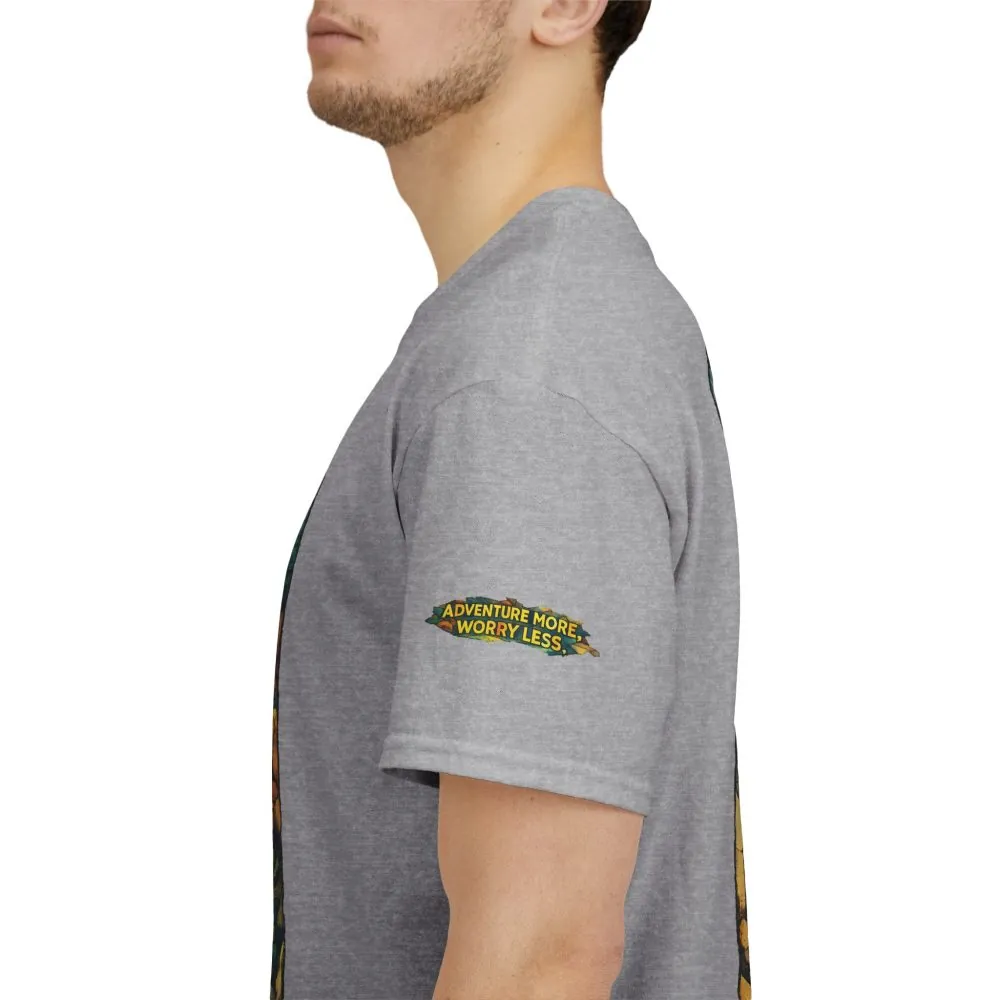 13819749632721078245_2048.jpeg Unisex Heavy Cotton Tee — "Adventure More Worry Less" Design Cubic-Line