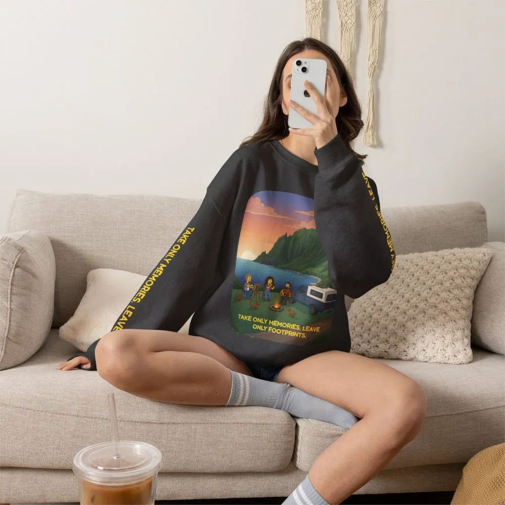 13821222822629988958_2048.jpeg Unisex Heavy Blend™ Crewneck Sweatshirt — "Take Only Memories-Leave Only Footprints" Design Sitcom-Line