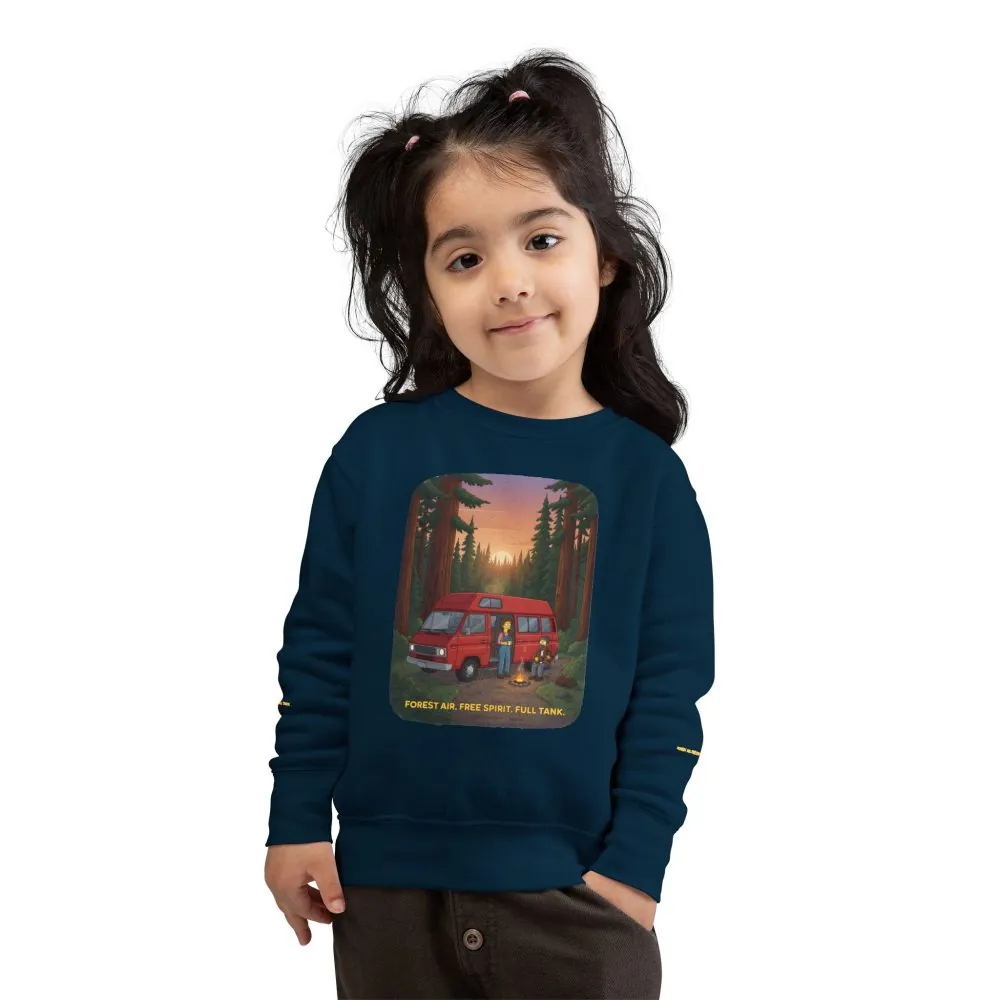 Toddler Sweatshirt - "Forest Air Free Spirit Full Tank" (Design Sitcom-Line)