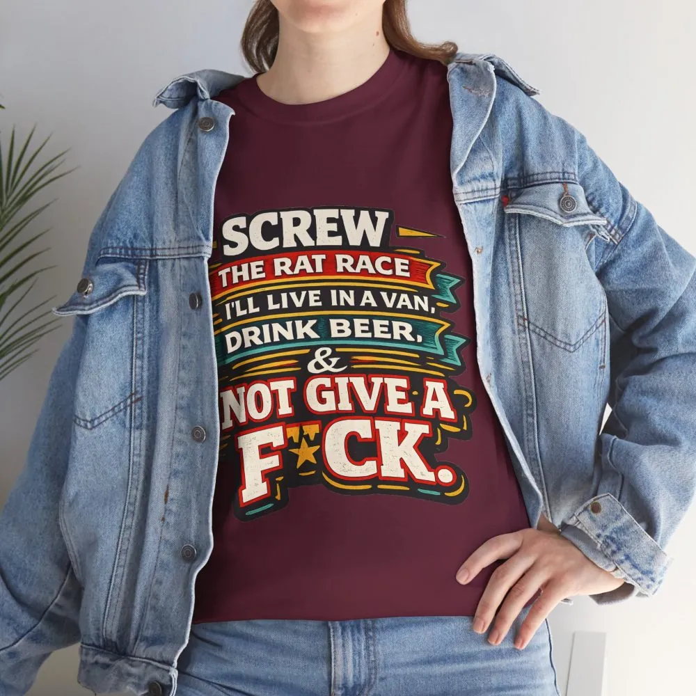13825711486993123550_2048.jpeg Unisex Heavy Cotton Tee — "Screw The Rat Race" Design F**K-Line