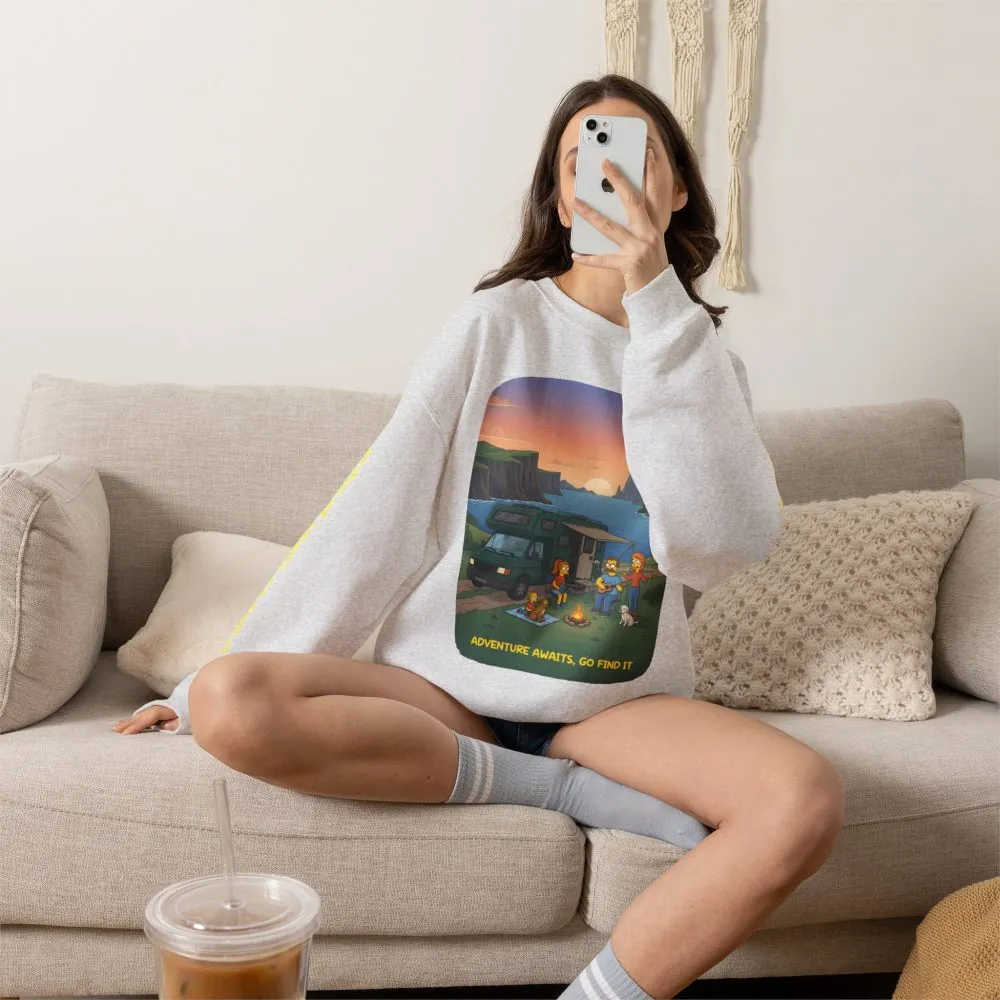 13826828100518714013_2048.jpeg Unisex Heavy Blend™ Crewneck Sweatshirt — "Adventure Awaits-Go Find It"" Design Sitcom-Line