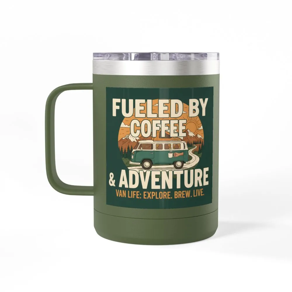 13830065308757690215_2048.jpeg Coffee Mug Tumbler, 15oz — "Fueled by Coffee & Adventure"