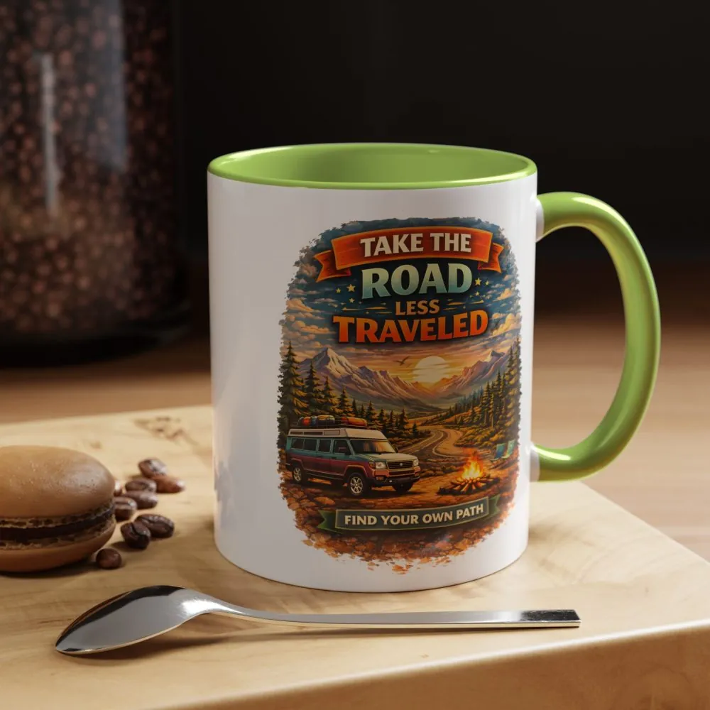 13840927797607605613_2048.jpeg Accent Coffee Mug (11, 15oz) — "Take The Road Less Traveled" Design Scenic-Line