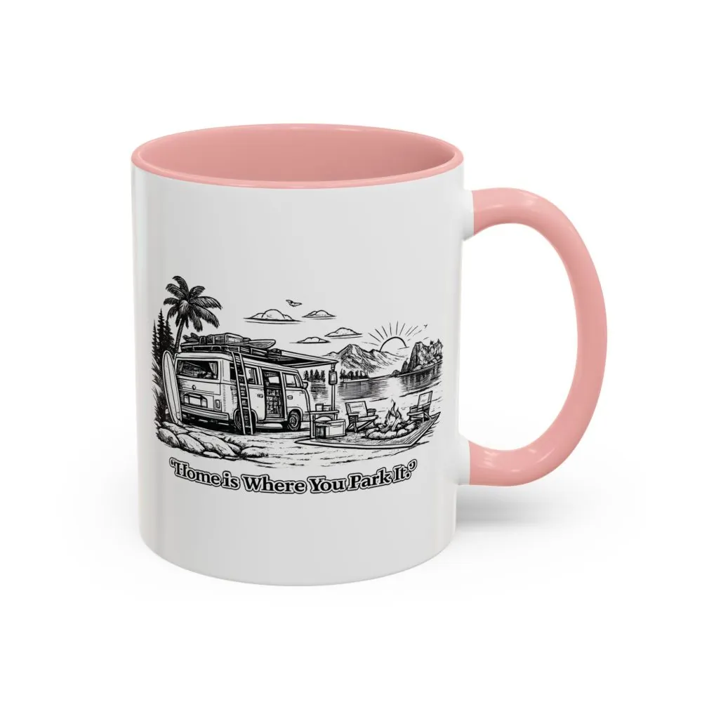 13842598467320165333_2048.jpeg Accent Coffee Mug (11, 15oz) — "Home Is Where You Park It" Design Minimal-Line
