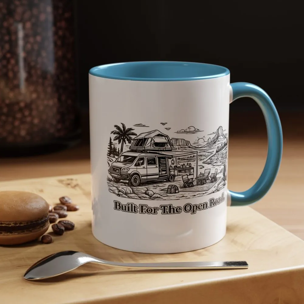 Accent Coffee Mug (11, 15oz) — "Built For The Open Road" Design Minimal-Line