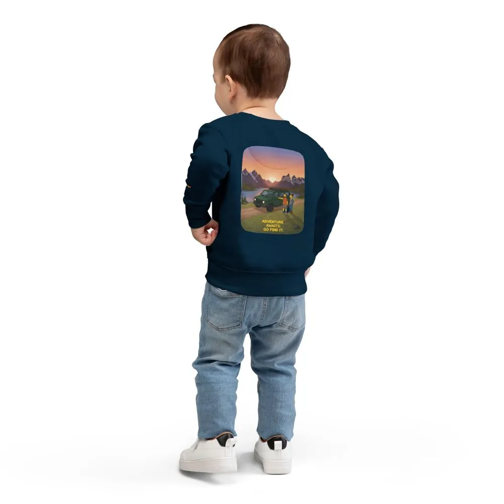 1386489110867556815_2048.jpeg Toddler Sweatshirt - "Adventure Awaits-Go Find It" (Design Sitcom-Line)