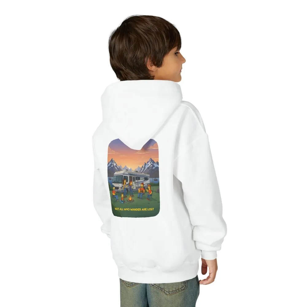 13868689959343305933_2048.jpeg Youth Hoodie(Gildan) – "Not All Who Wander Are Lost" (Design Sitcom-Line)