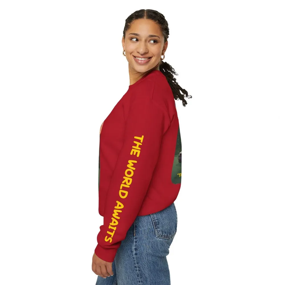 13883145290682656432_2048.jpeg Unisex Heavy Blend™ Crewneck Sweatshirt — "The World Awaits" Design Sitcom-Line