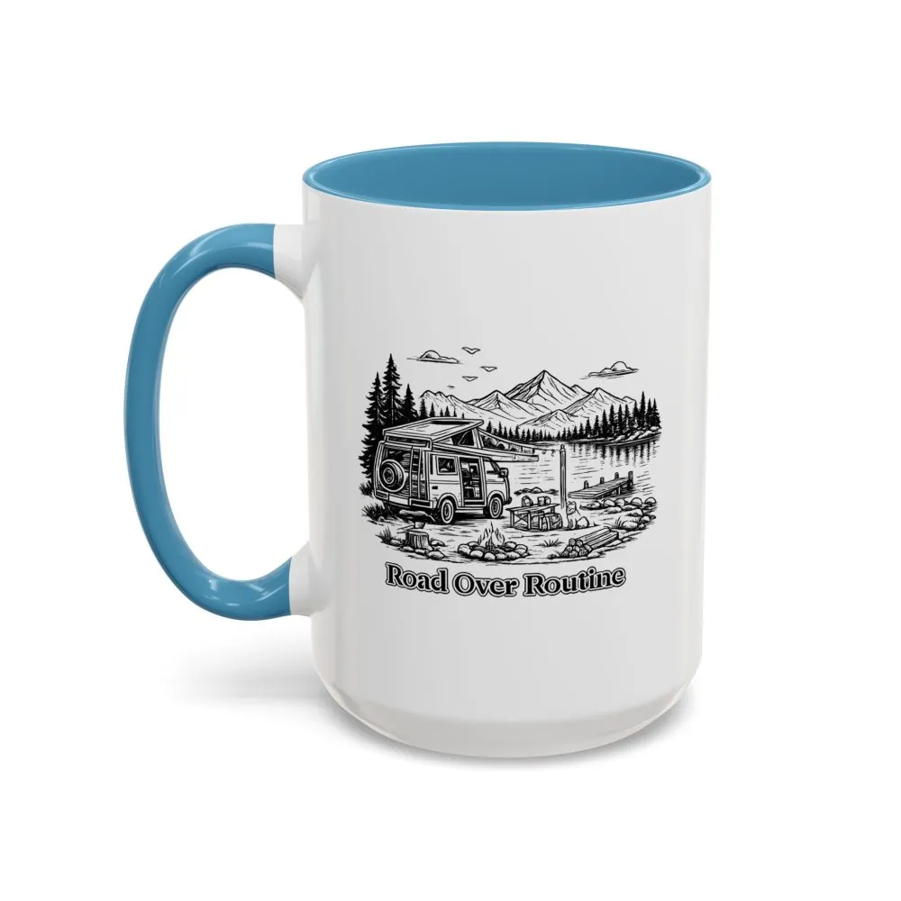 13899371817152125293_2048.jpeg Accent Coffee Mug (11, 15oz) — "Road Over Routine" Design Minimal-Line