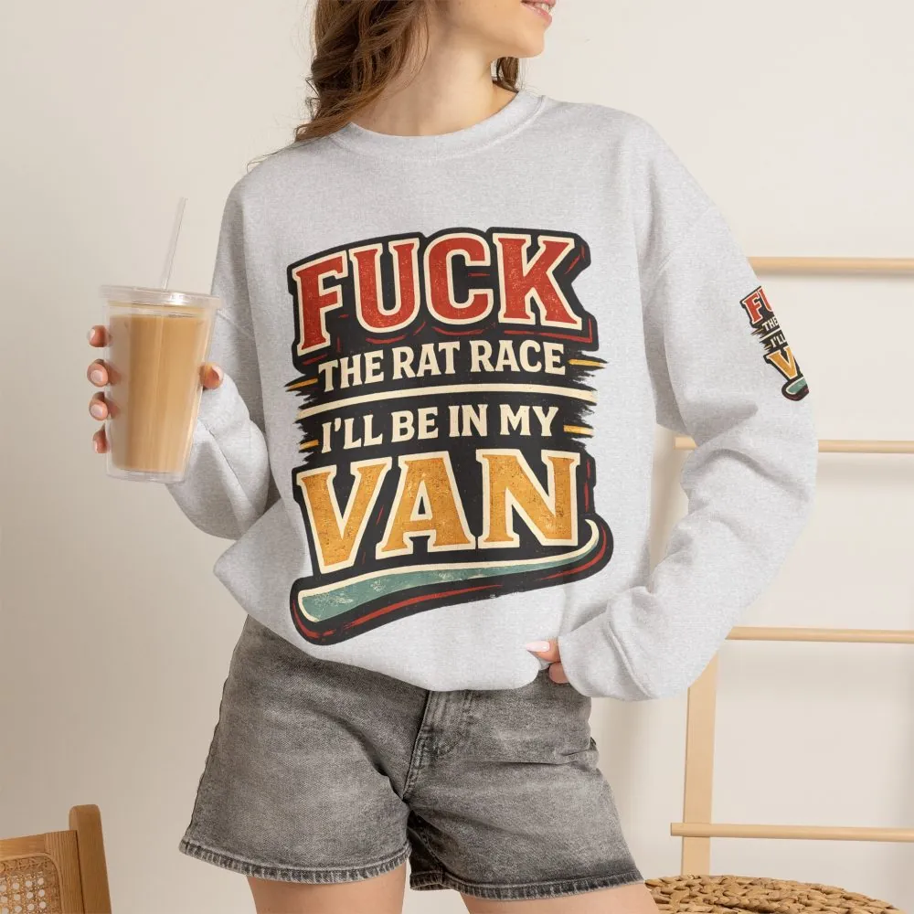 Unisex Heavy Blend™ Crewneck Sweatshirt — "Fuck The Rat Race" Design F**K-Line