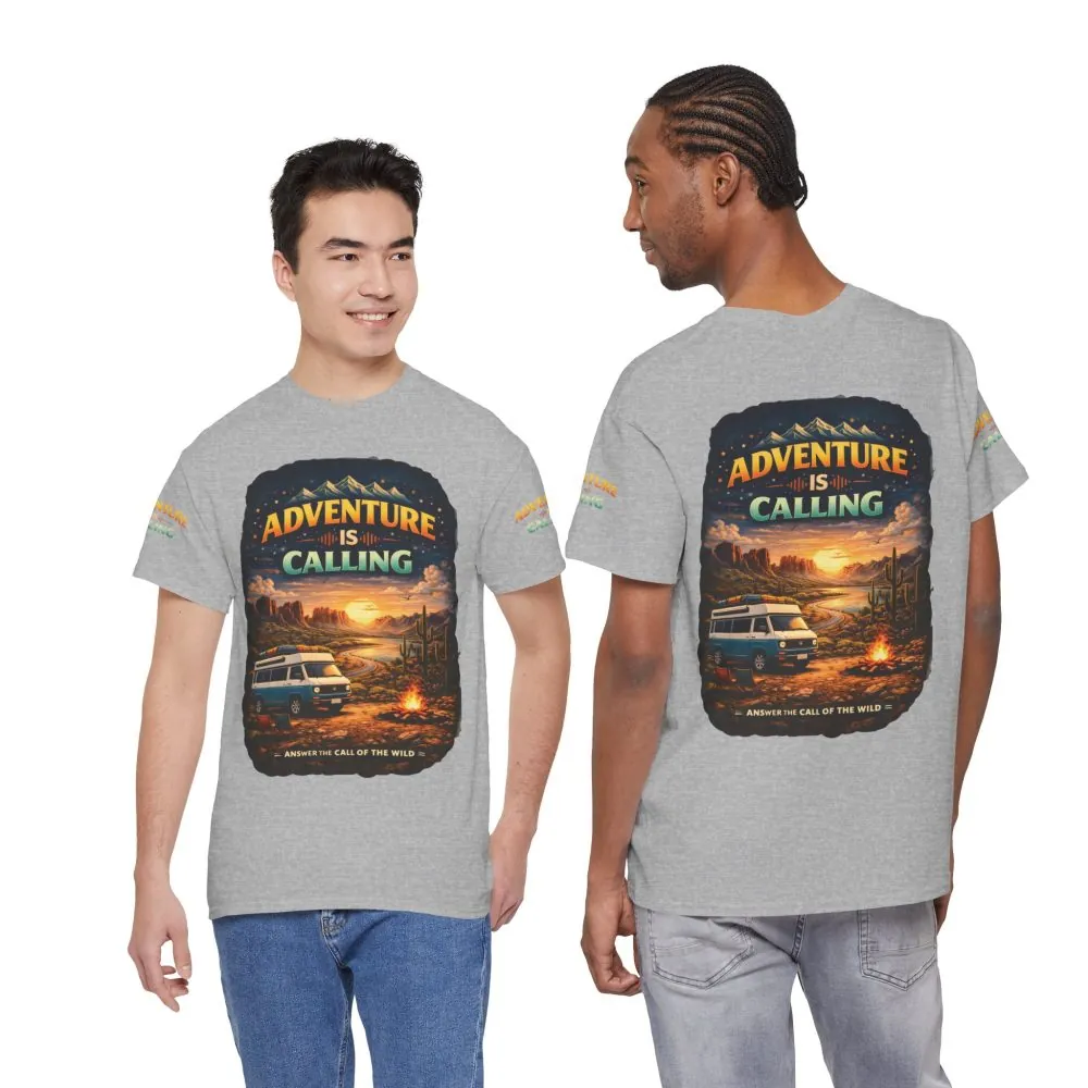 13919699153057885302_2048.jpeg Unisex Heavy Cotton Tee — "Adventure Is Calling" Design Scenic-Line
