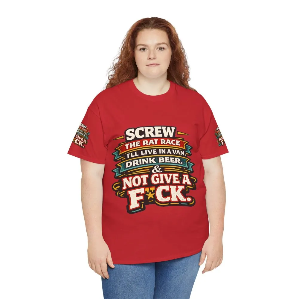 13927948655471519030_2048.jpeg Unisex Heavy Cotton Tee — "Screw The Rat Race" Design F**K-Line
