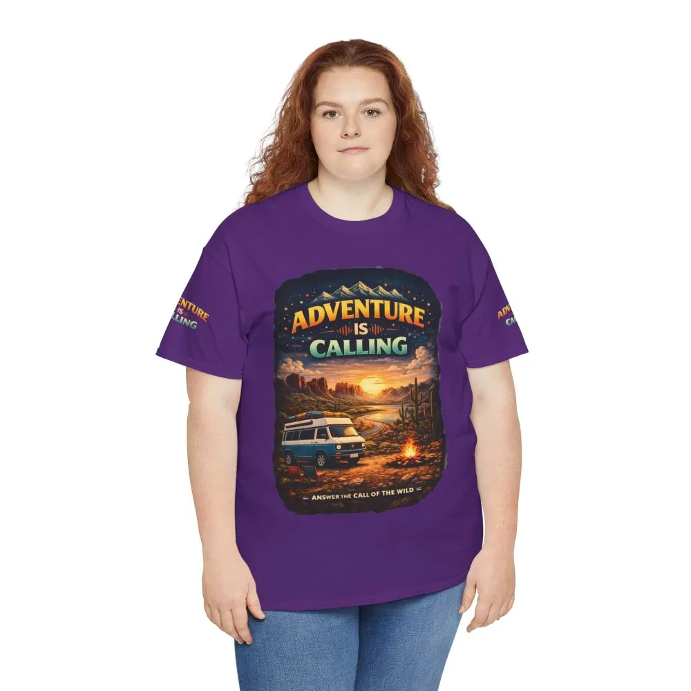 13934465089336483913_2048.jpeg Unisex Heavy Cotton Tee — "Adventure Is Calling" Design Scenic-Line