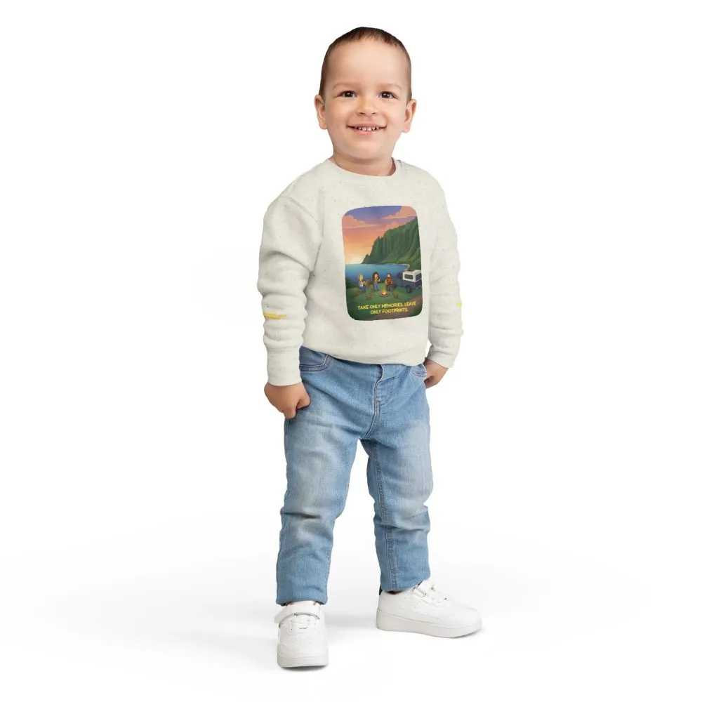 13939295526332160110_2048.jpeg Toddler Sweatshirt - "Take Only Memories-Leave Only Footprints" (Design Sitcom-Line)