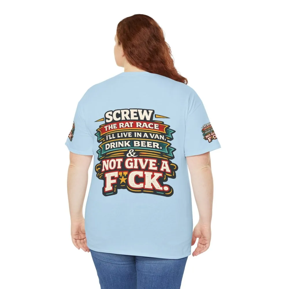 13946835722151154737_2048.jpeg Unisex Heavy Cotton Tee — "Screw The Rat Race" Design F**K-Line