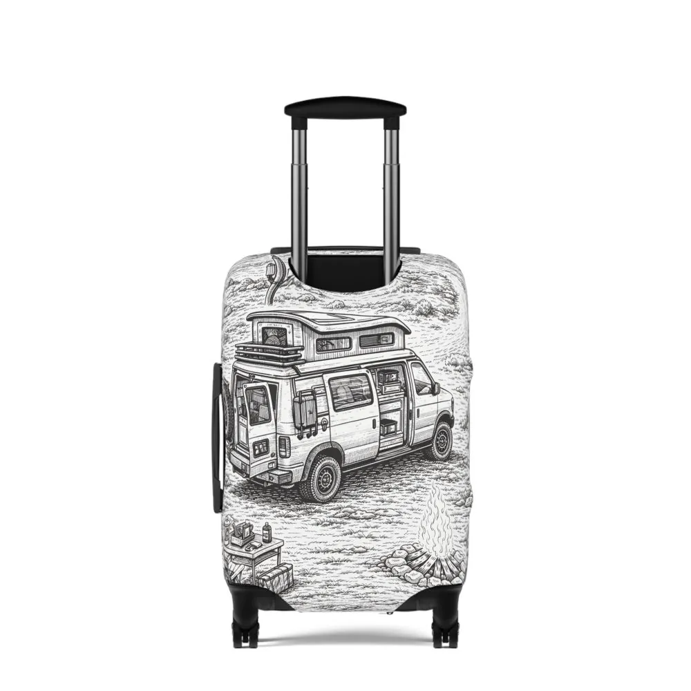 13961290184799382019_2048.jpeg Luggage Cover — Adventure Camper Sketch Travel Suitcase