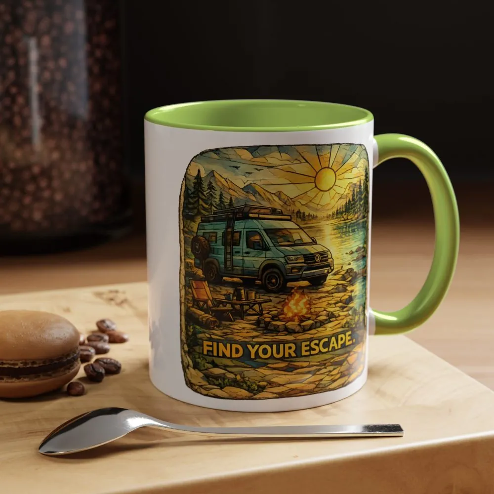 13979009937619573795_2048.jpeg Accent Coffee Mug (11, 15oz) — "Find Your Escape" Design Cubic-Line