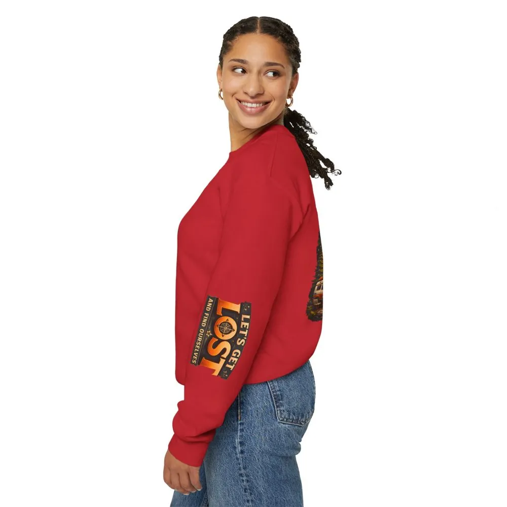 13980915285927235404_2048.jpeg Unisex Heavy Blend™ Crewneck Sweatshirt — "Let´s Get Lost And Found Ourselfs" Design Scenic-Line