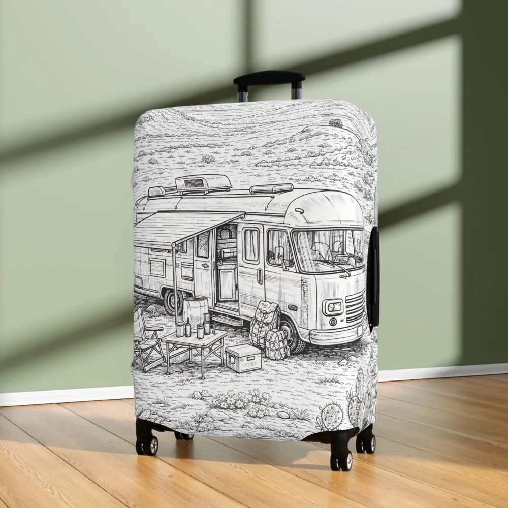 14017958259498945019_2048.jpeg Luggage Cover — Adventure Camper Sketch Travel Suitcase