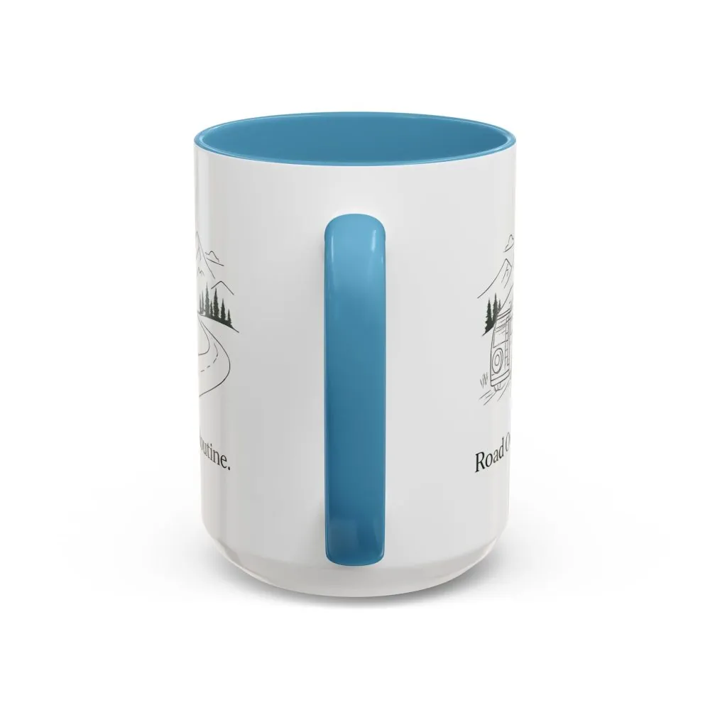 Accent Coffee Mug (11, 15oz) — "Road Over Routine" Design Minimal-Line
