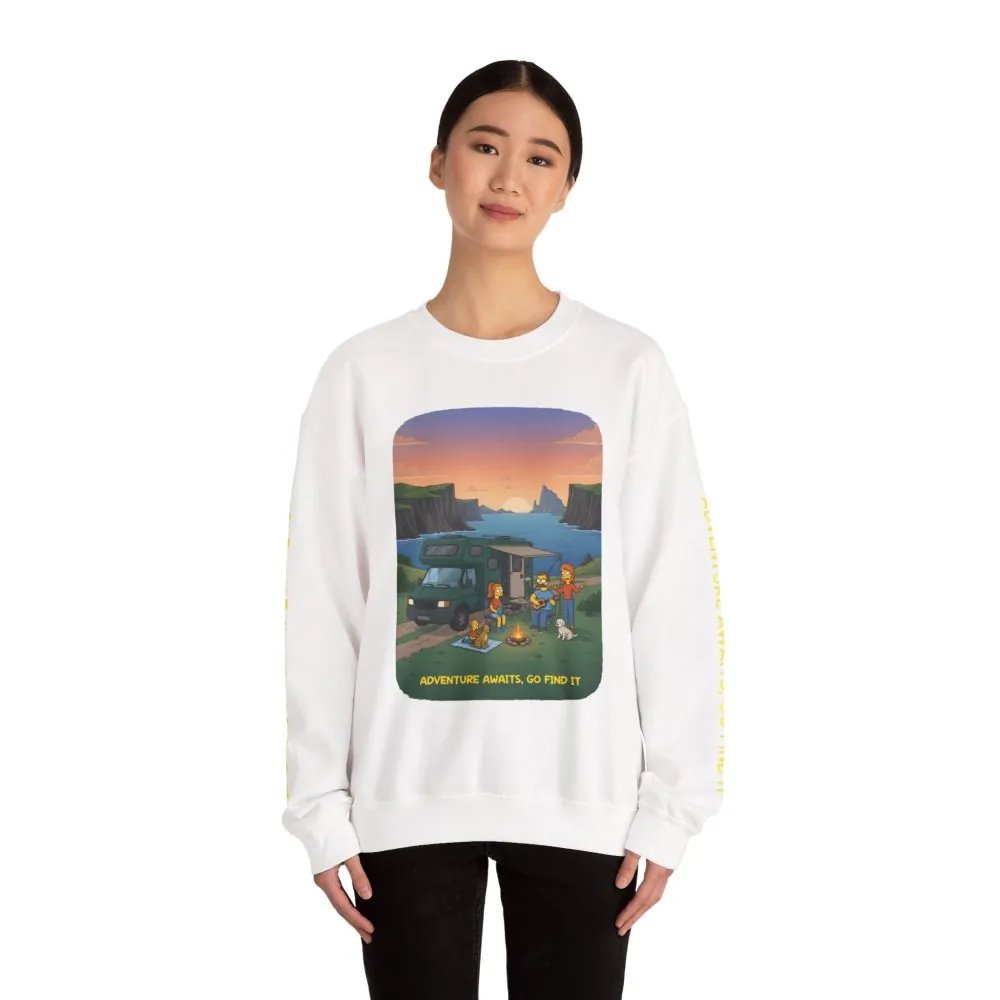 14025772206120361907_2048.jpeg Unisex Heavy Blend™ Crewneck Sweatshirt — "Adventure Awaits-Go Find It"" Design Sitcom-Line
