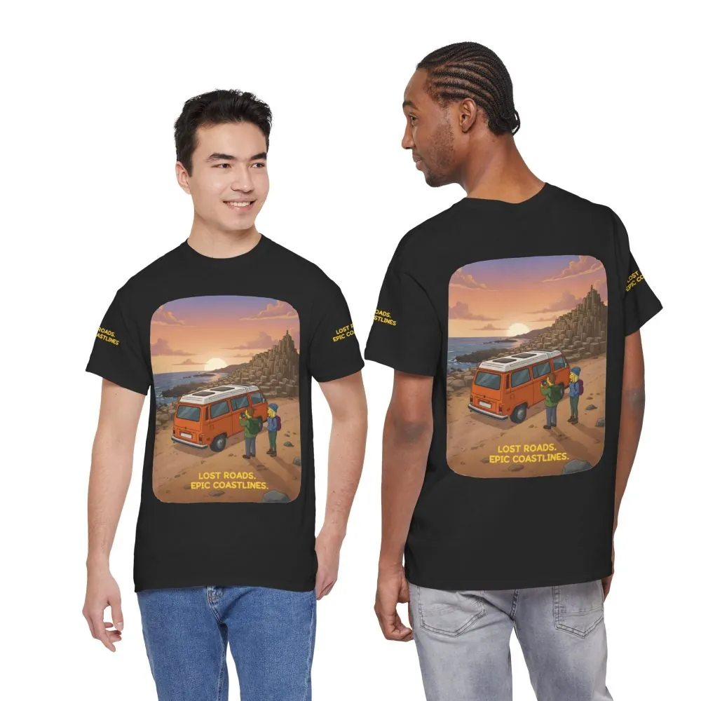 14026533262999585476_2048.jpeg Unisex Heavy Cotton Tee — "Lost Roads Epic Coastlines" Design Sitcom-Line