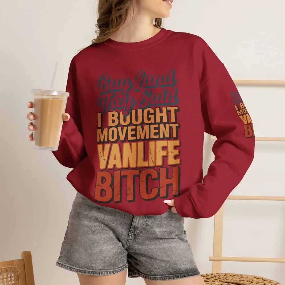1403702711582391305_2048.jpeg Unisex Heavy Blend™ Crewneck Sweatshirt — "Buy Land They Said" Design F**K-Line