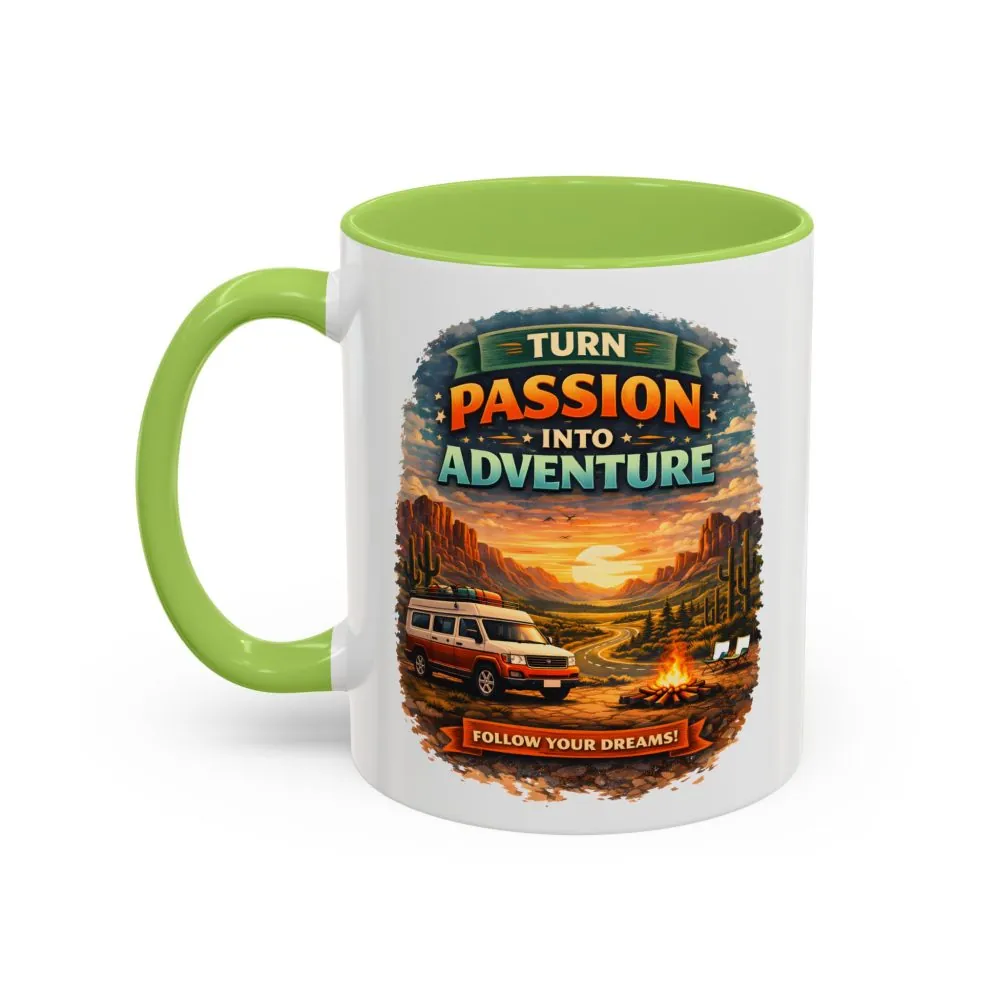 14045824470956321373_2048.jpeg Accent Coffee Mug (11, 15oz) — "Turn Passion Into Adventure" Design Scenic-Line