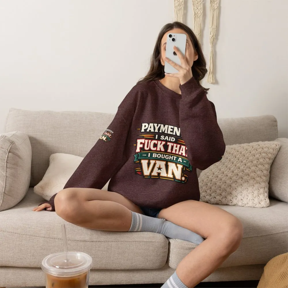 Unisex Heavy Blend™ Crewneck Sweatshirt — "Payments?I Said" Design F**K-Line