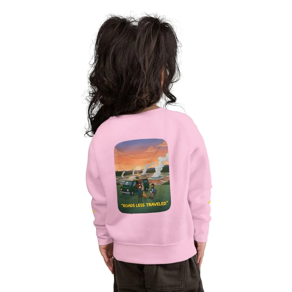 14057790485445271092_2048.jpeg Toddler Sweatshirt - "Roads Less Traveled" (Design Sitcom-Line)