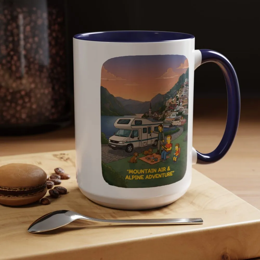 Accent Coffee Mug (11, 15oz) — "Mountain Air-Alpine Adventure" Design Sitcom-Line